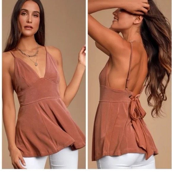 FREE PEOPLE Women’s Burnt Orange Sleeveless Ribbed “Never Let You Go” Grommet Ti - Picture 1 of 8